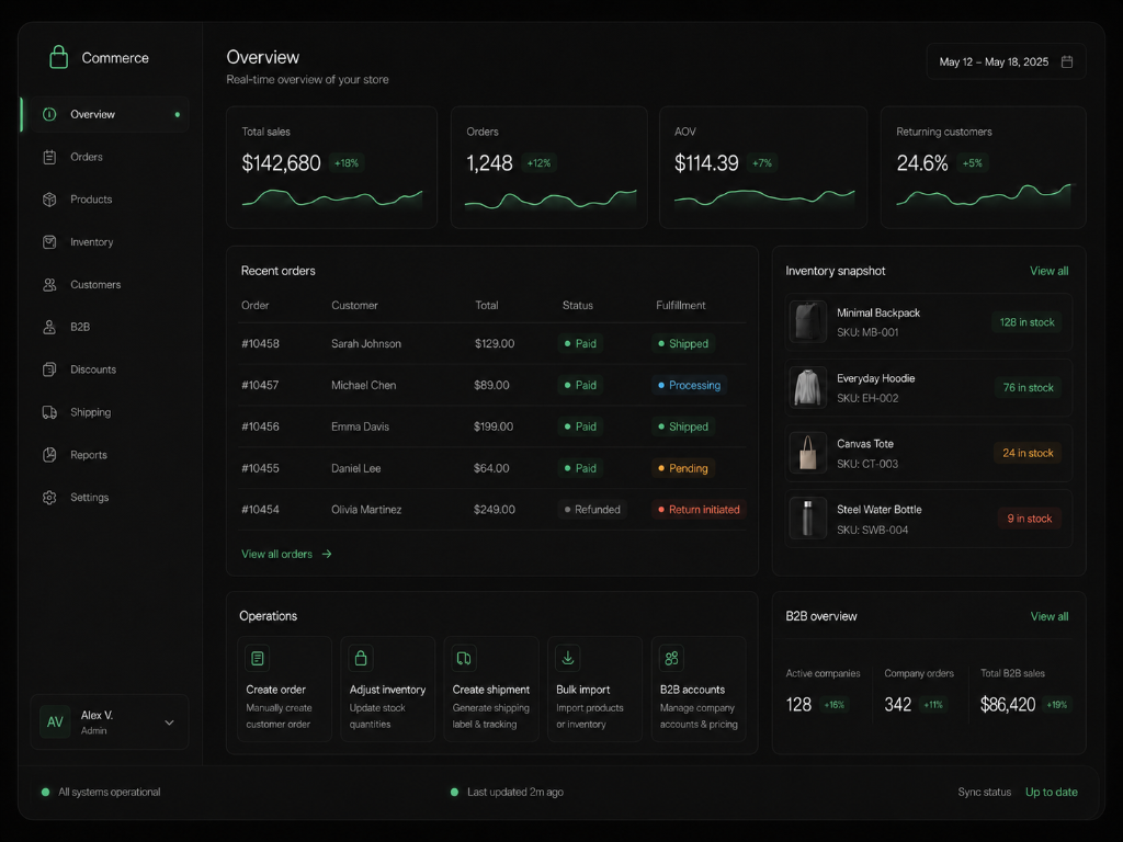 Commerce backends preview